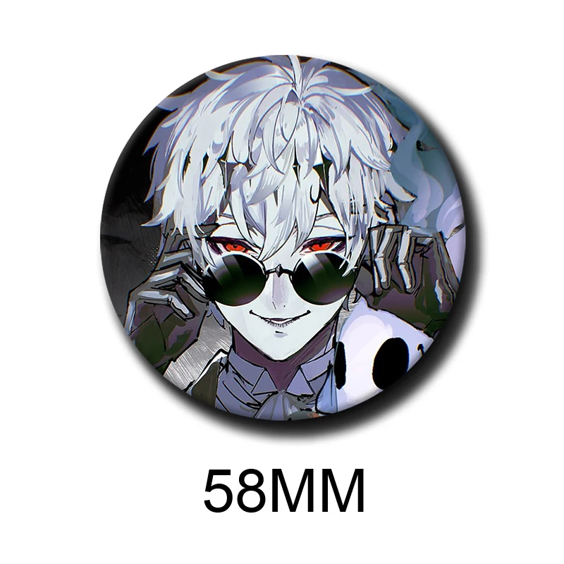 Round Anime Twisted Wonderland Enamel Pins Black and White Handmade Brooch Cartoon Cosplay Badge Jewelry Accessories Gifts 58mm - Image 6