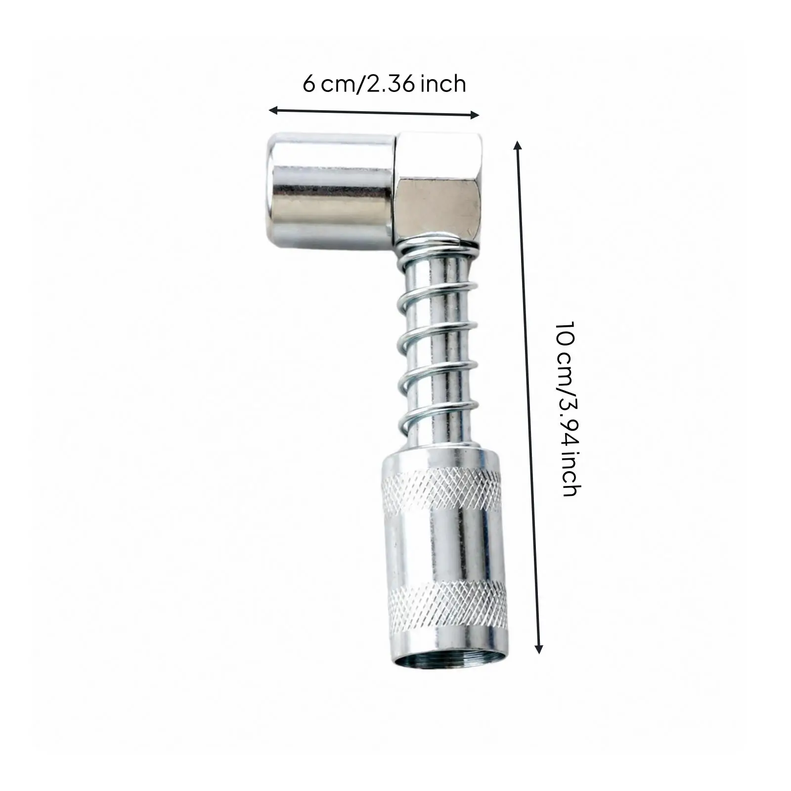 Carbon Steel Angled Grease Nozzle Lubrication Fitting with Knurled Grip for Manual Grease Pump Service Point Use