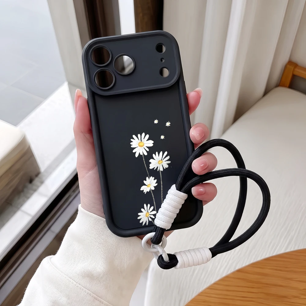 Handyhülle für Samsung Galaxy Note 20 S25 S26 Plus S24 S23 FE S25 S24 S23 Ultra A55 A56 5G Einfache Gänseblümchen-Schlaufe Silikonhülle – Detail 3
