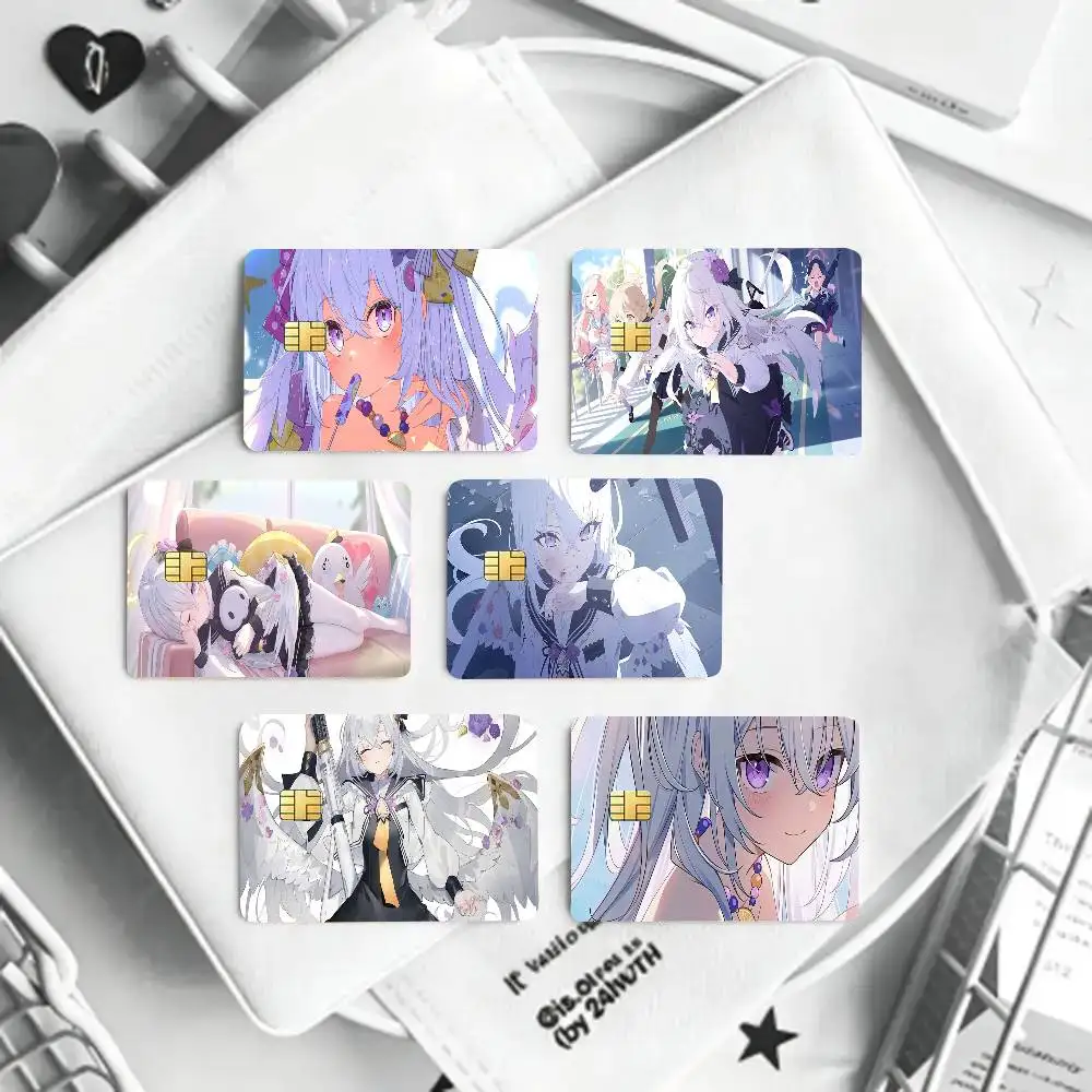 Azusa Games Blue Archive Card Sticker Cartoon Art Credit Card Skin Anti Scratch Bank Debit Card Decal