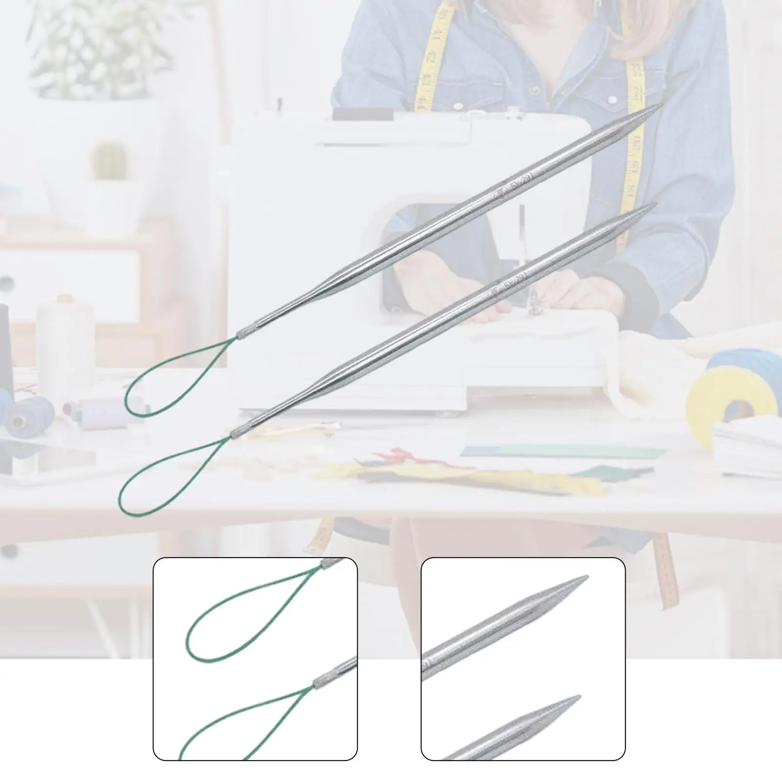 Waist Band Insert Threaders Stainless Steel Sewing Needle Set for Jackets Swim Trunks Shorts Pants Ropes Trousers