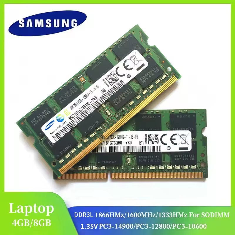 1/2 pz SAMSUNG Ram Laptop DDR3L 8GB 4GB 1333Mhz 1600Mhz 1866Mhz SO-DIMM PC3-10600 12800 14900 Notebook 1.35V PC3 RAM Memoria