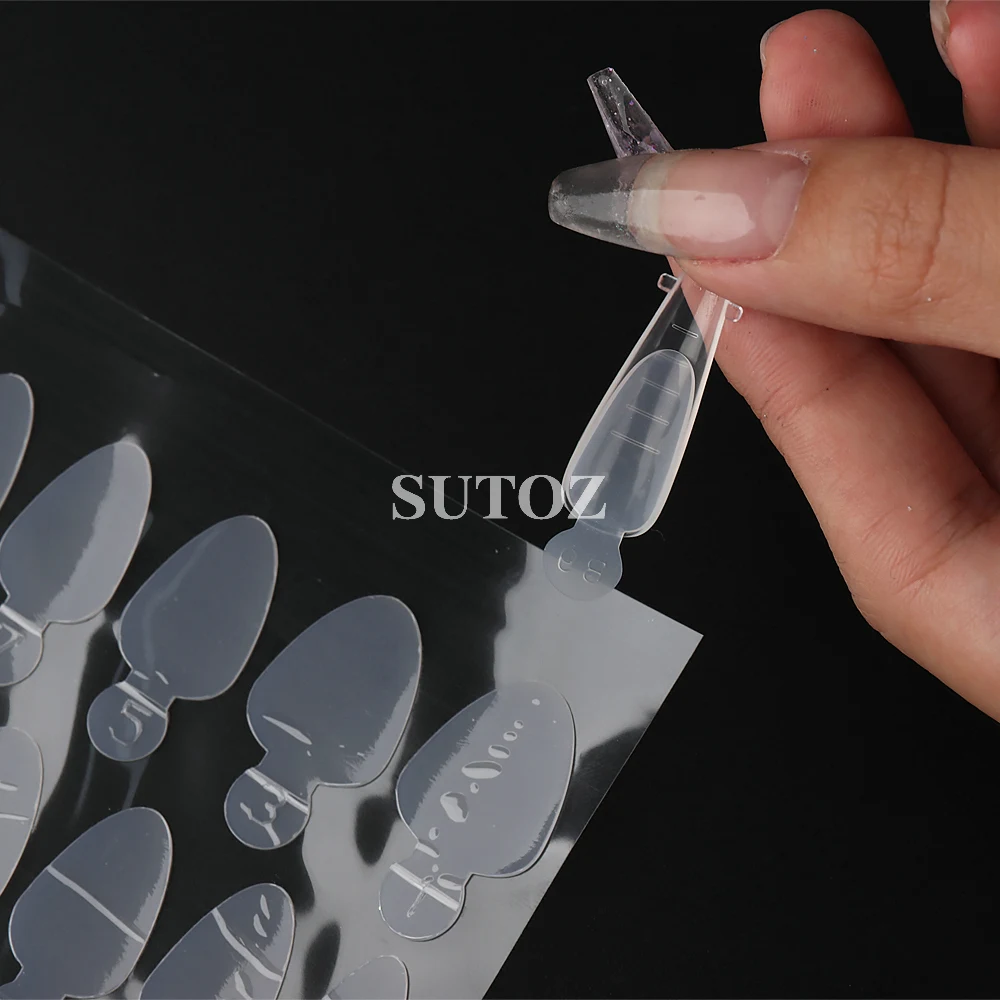 12Pcs French Forma Dual Sticker Reusable Acrylic Soft Silicone Sticker False Nail Tips Extension Mold Manicure Special Tool NLYC