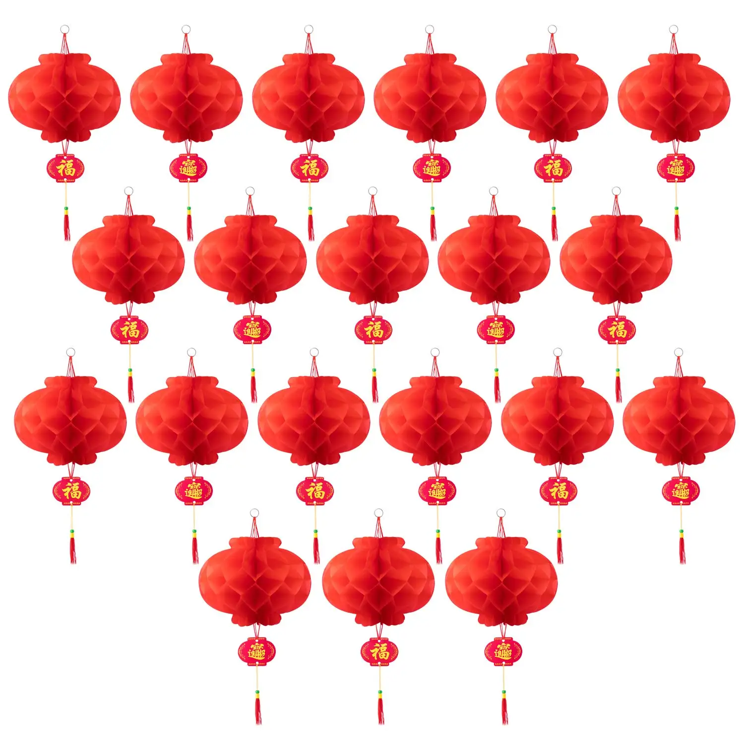 

Favide 20 Pieces 10 Inch Chinese Red Paper Lanterns Festival Decorations for New Year, Spring Festival, Wedding and Restaurant