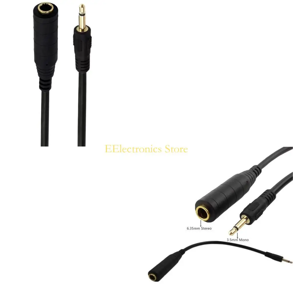 

B03C 6.35mm to 3.5mm Female to Male Mono/Stereo Audio Cable Gold-Plated Connector 1/8 to 1/4 Audio Wire High Performance