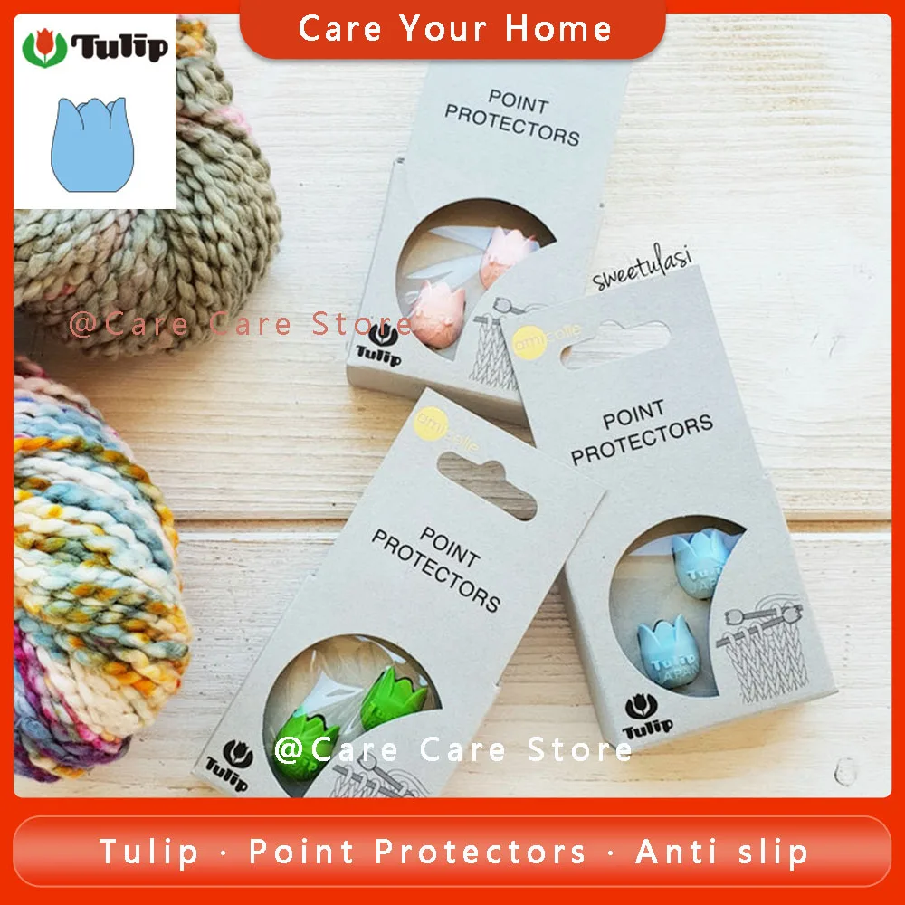 2Pieces Original Tulip Rubber Point Protectors Knitting Needles Protectors Knitting Spokes Protectors Caps Accessories Tools