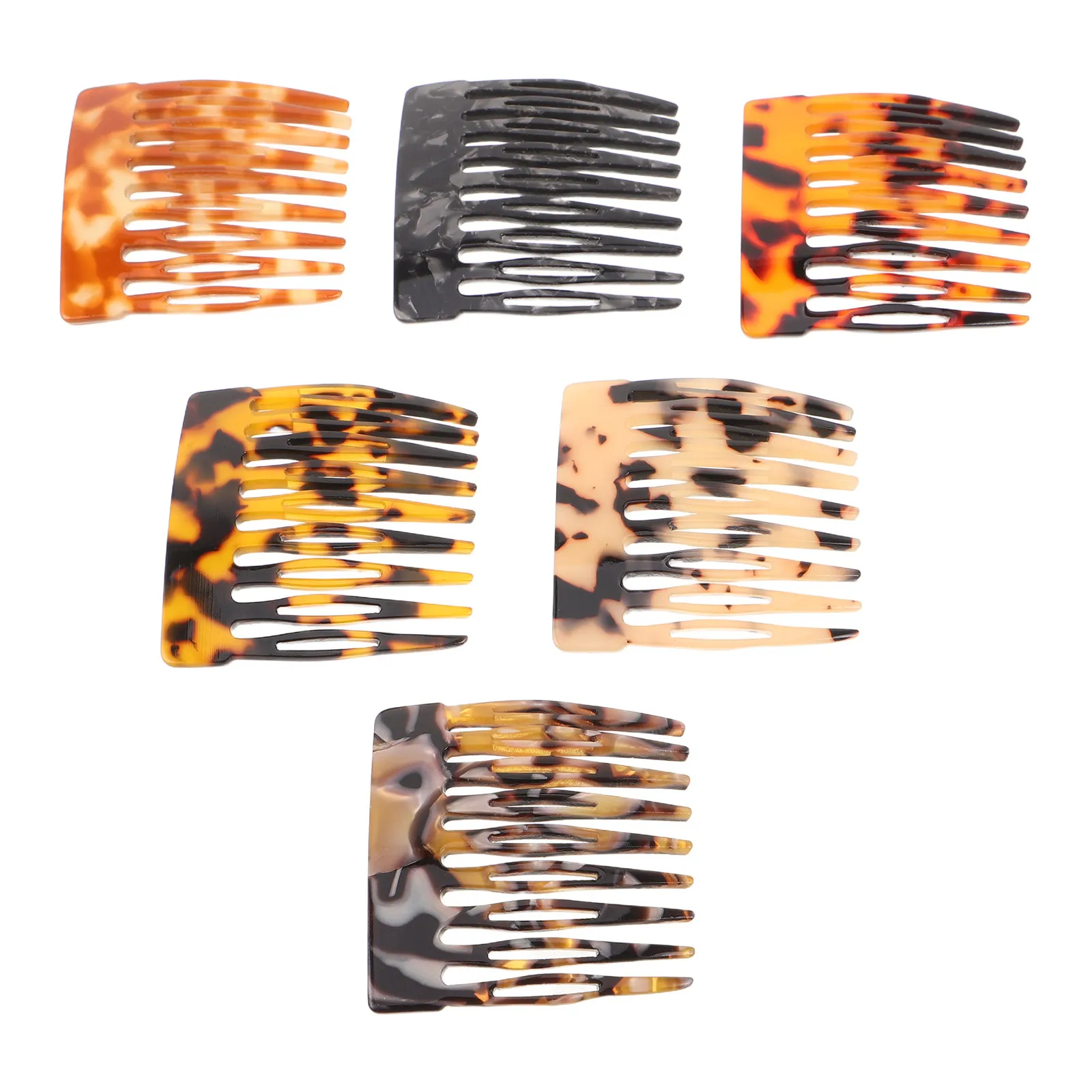 

6Pcs Leopard Print Hair Comb Set for Women Small Cute Side Combs Updo Styling Anti Static Travel Hair Accessories Fashion Claw