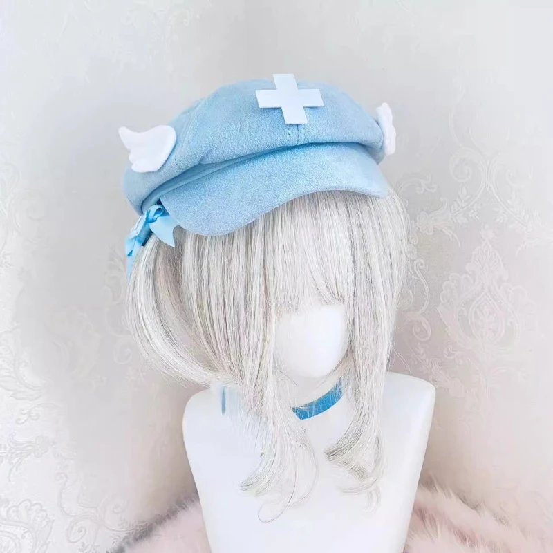 Y2k Aesthetic Women Angel\'s Wings Hats 2024 Spring Autumn Lolita Punk Light Color Sweet Hat All Match Japanese Fashion New Cap