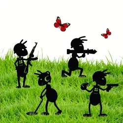 Outdoor Metal Ants Gardening Ornaments, Garden Decor Ants Yard Metal Art Backyard Lawn Stakes Decor Ants Garden Decoration