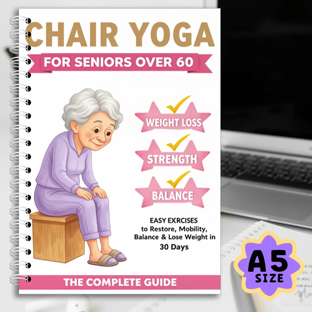 

Chair Yoga Logbook Notebook Fitness Plan for Seniors Over 60, 30 Day Seated Yoga Routine for Balance and Flexibility, A5 Easy Gu