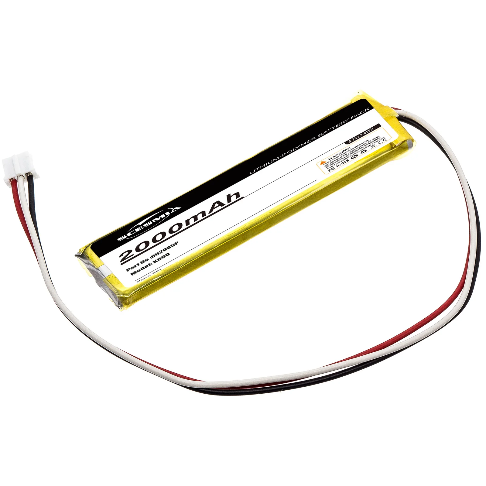 3.7V 2000mAh Replacement Keyboard Battery for Logitech K800 MX KEYS YR0073 Keyboard 533-000177 533-000221 802085P 533-000141