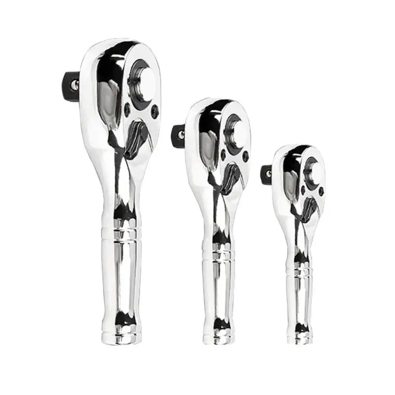 3Pcs 72 Teeth Ratchet Socket Wrenches 1/4