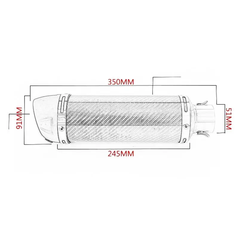 Tubo de Escape medio para motocicleta, silenciador extraíble de fibra de carbono DB Killer para Ducati Monster 696, 795, 796, 1100