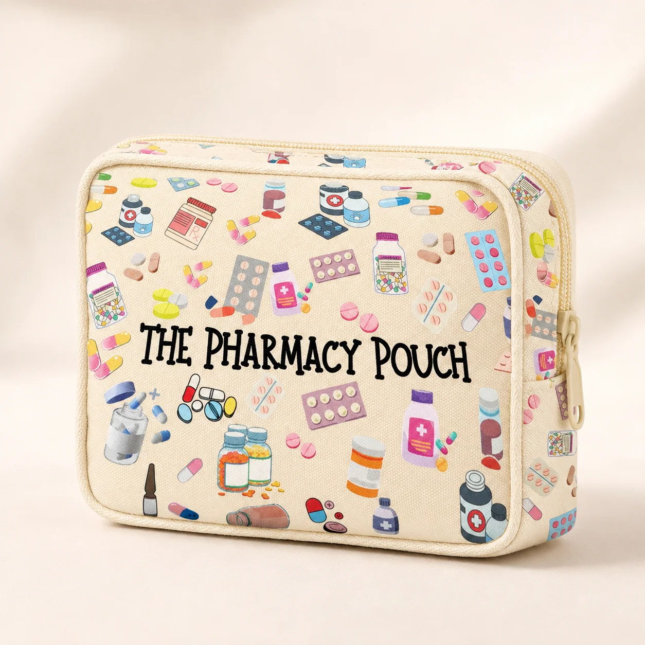Pharmacy Pouch Cute Printed Medicine Bag Portable Medication Organizer Travel First Aid Storage Case Pill Bottle Toiletry Bag