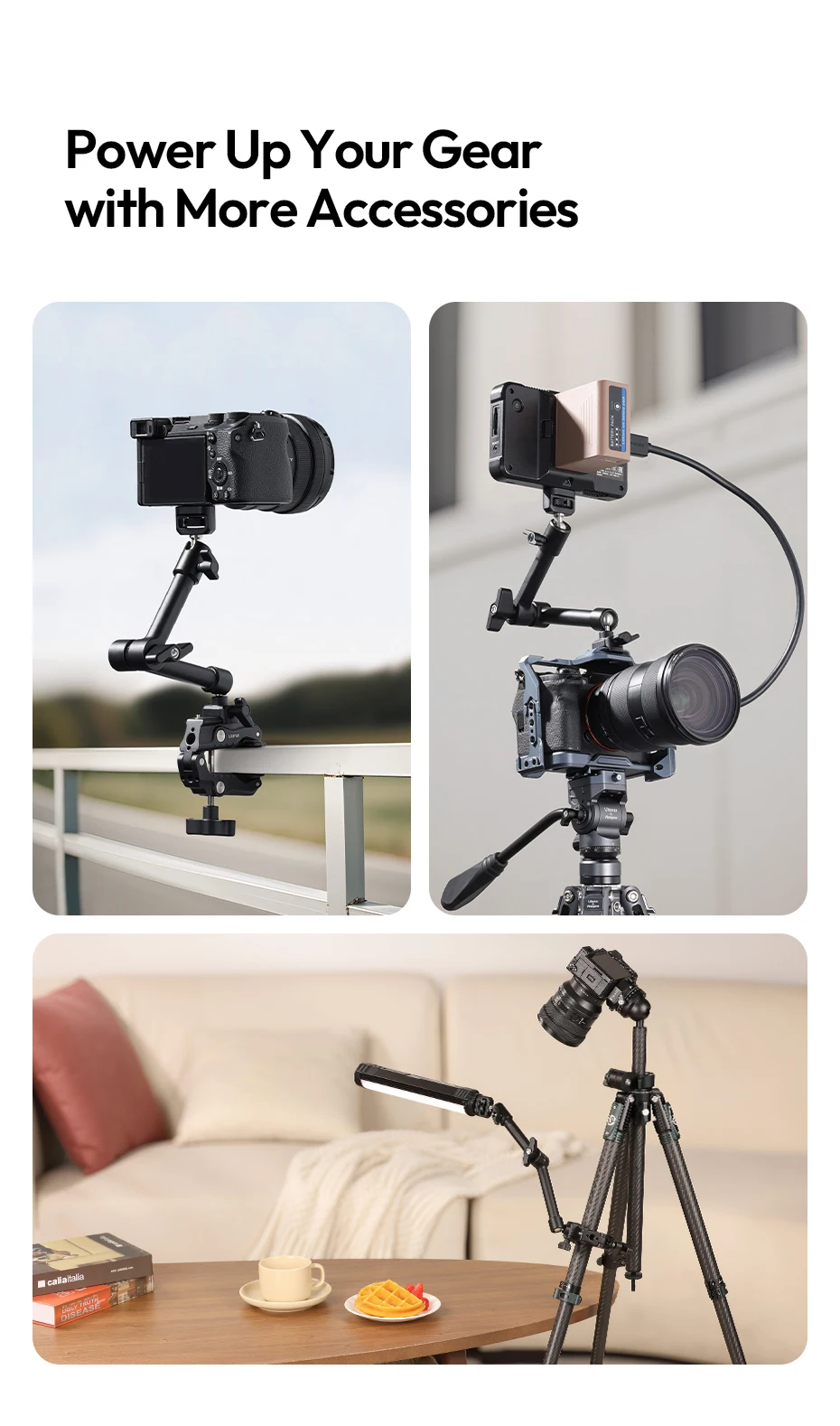 Ulanzi HD02 Magic Arm Kit 10 Zoll mit Superklemme für Stativkamera Fülllicht Magic Arm – Detail 8