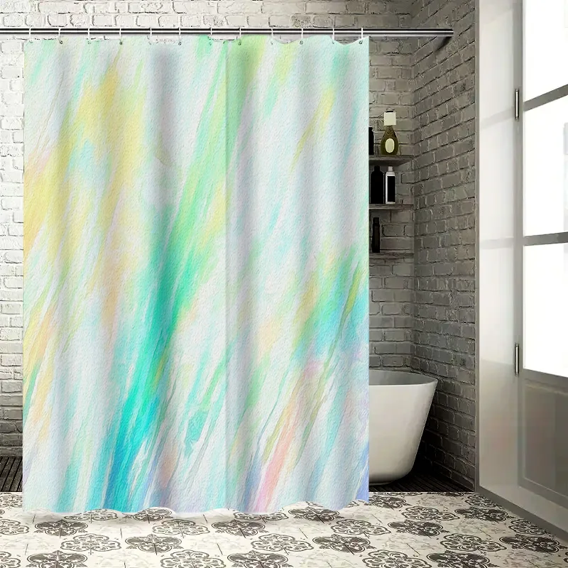 

Красочная пастельная занавеска для душа для декора ванной комнаты, стильный способ добавления некоторых цвета в вашей ванной комнате! Сделано из водонепроницаемой ткани.