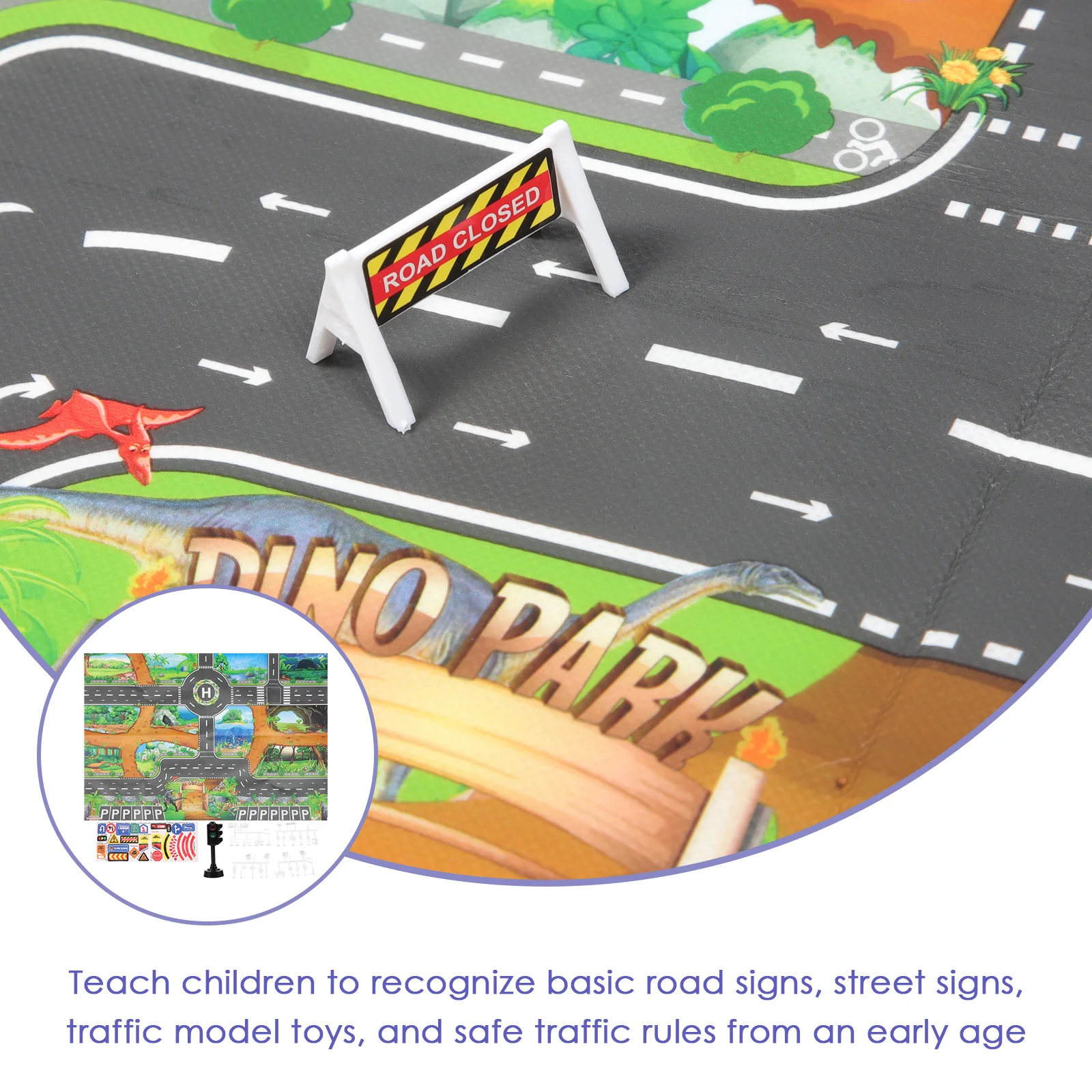 

Traffic Scene Floor Mat Road Play Mats for Toddlers Toy Signs Carpet Kids Street Child