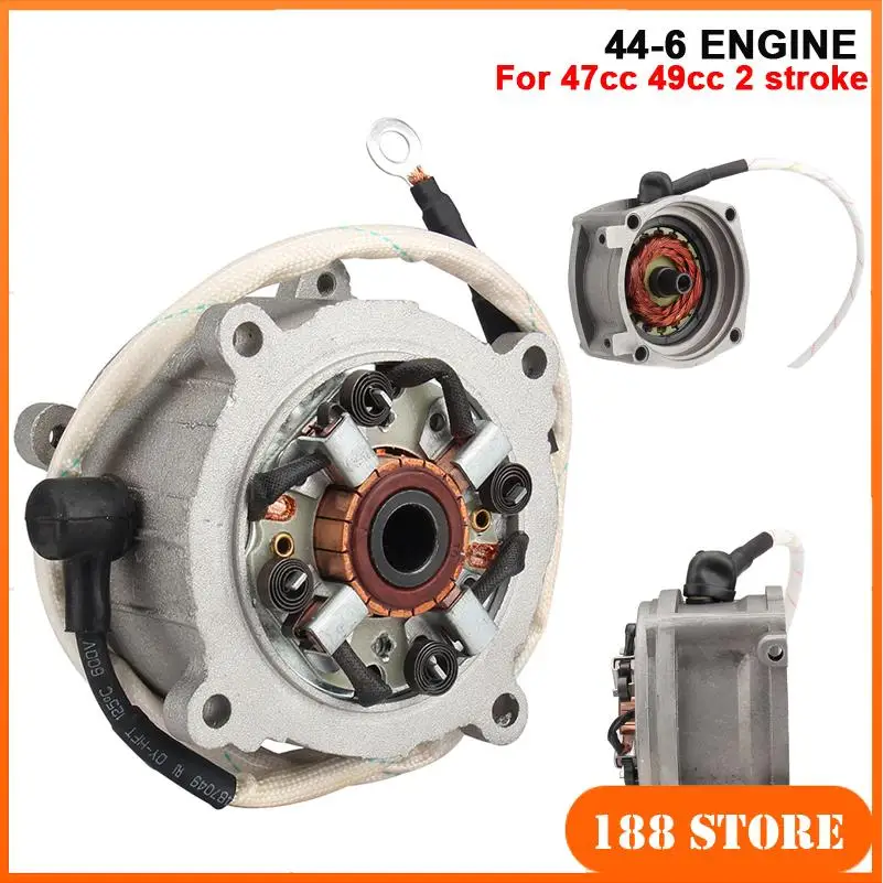 

44-6 Engine Starter Motor For 2 Stroke 49cc 50cc 60cc 66cc 80cc 2 Stroke Engine Gas Motorized Bicycle Push Bike