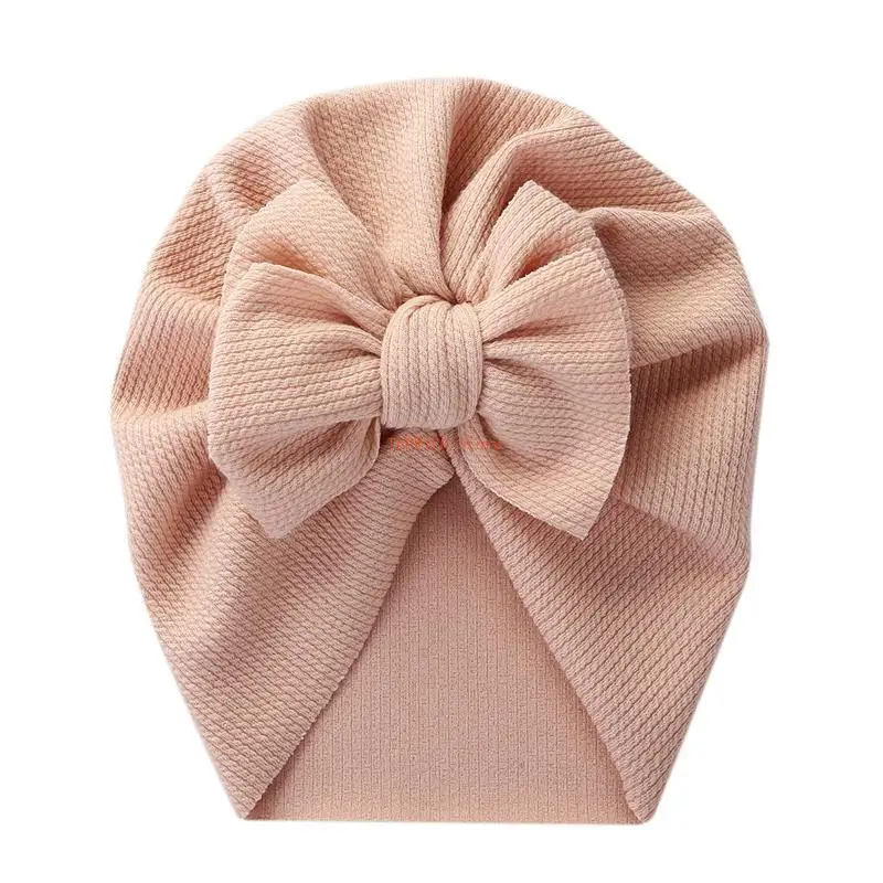 

U50F Baby Hat Bows Knot Beanie Cap Floral Bowknot Headwrap Newborn Soft Cotton Solid Color Bonnet Infants Kids Headwear