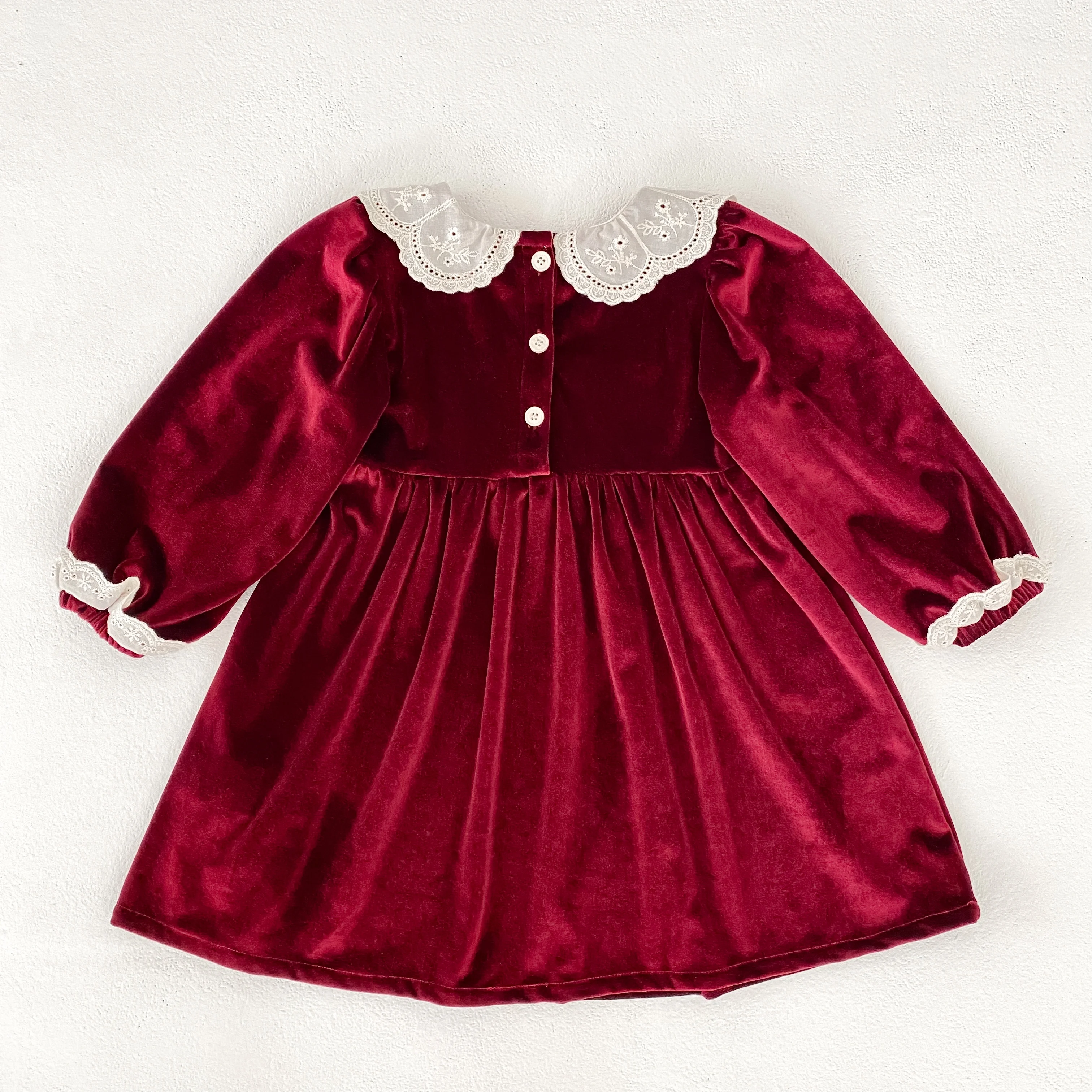 Neue Weihnachten Kinder Party Kleid Baby Bodys Schwestern Kleidung Herbst Schwestern Mädchen Prinzessin Kleid Spitze Rot Neue Jahr Kinder Kleidung – Detail 4