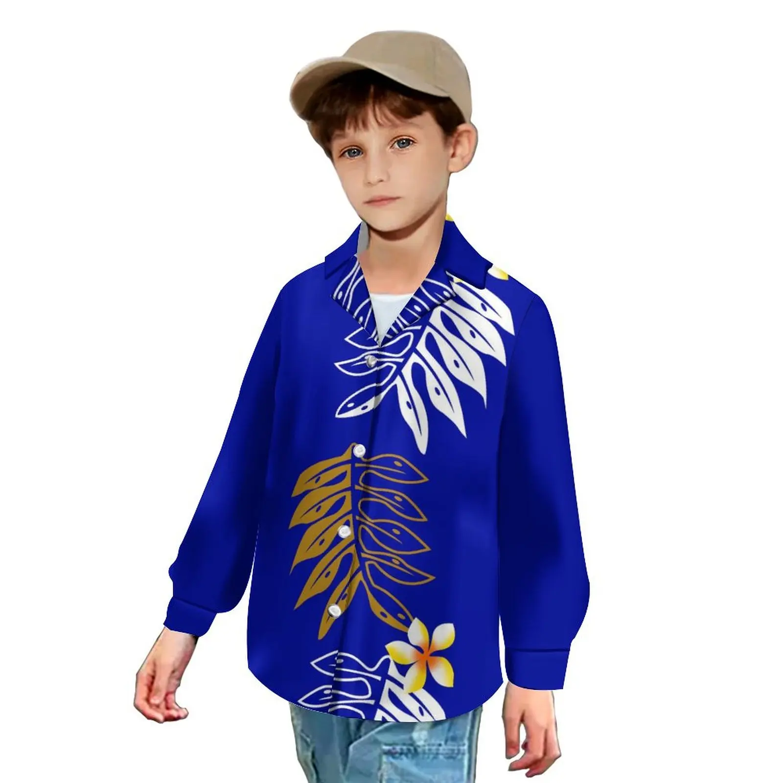 2025 New Style Features Men Boys Long Sleeve Shirt Hawaiian Beach Party Casual Loose Top Polynesian Samoa Island Style