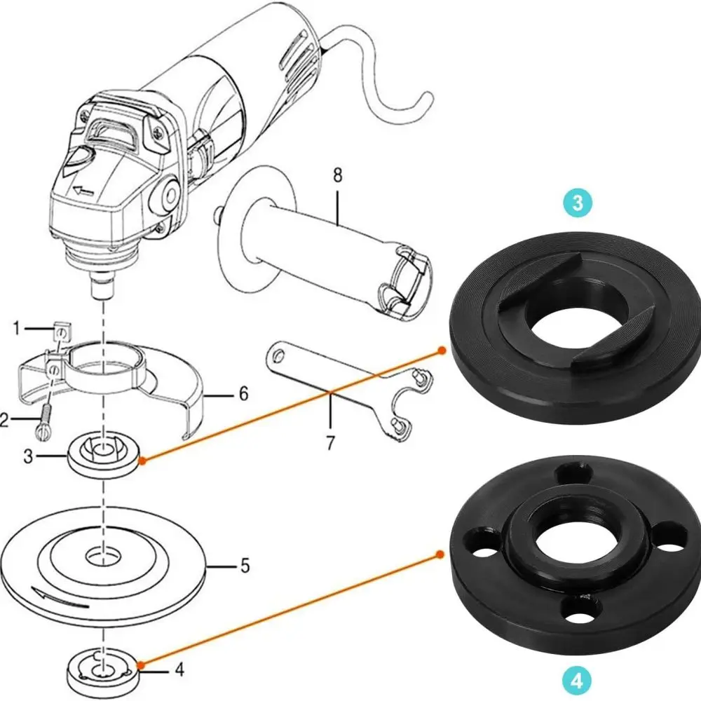 Angle Grinder Flange Nut 5 8 11 Thread Replacement Accessory Carbon Steel Locking Plate Power Tool Spare Part For Disk Clamping
