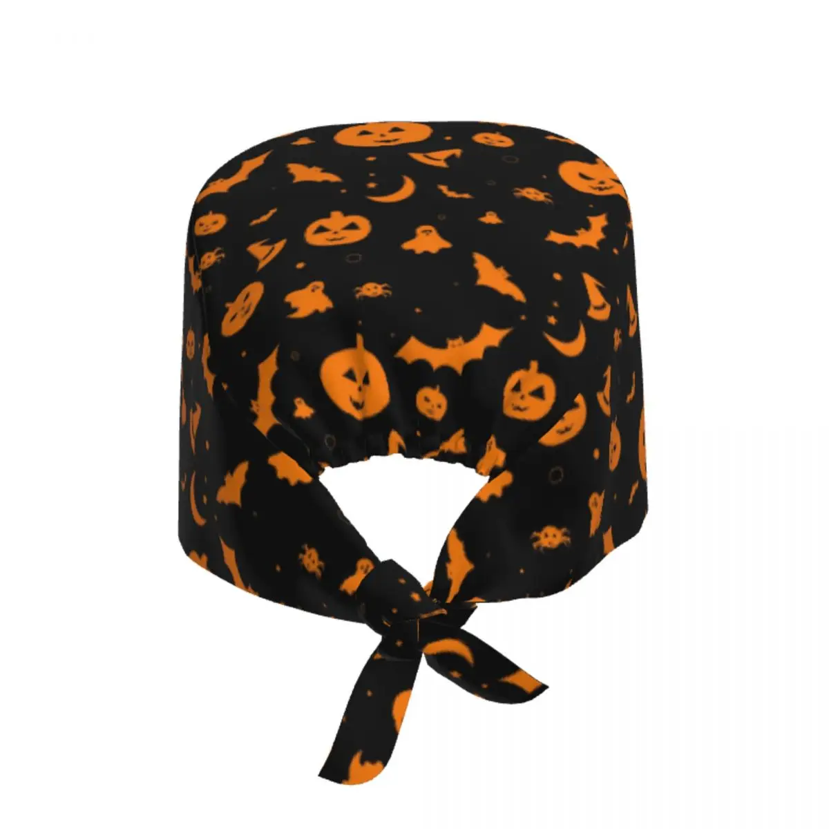 Custom Halloween Pumpkin Ghost Witch Scrub Hat Surgical Scrub Caps Nurse Medical Cap Work Scrubs Hat for Hospital Pharmacy