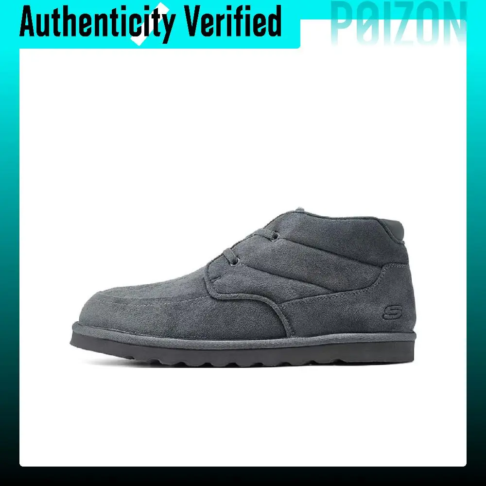 Skechers Comfortable Thermal Short Boots Versatile Thickened Insulated Shoes Fleece-Lined Fashion Snow Boots 205177-CHAR