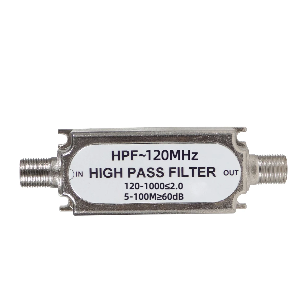 Filtro passa-alta HPF120MHz, conector tipo F, filtragem de sinal, 120MHz