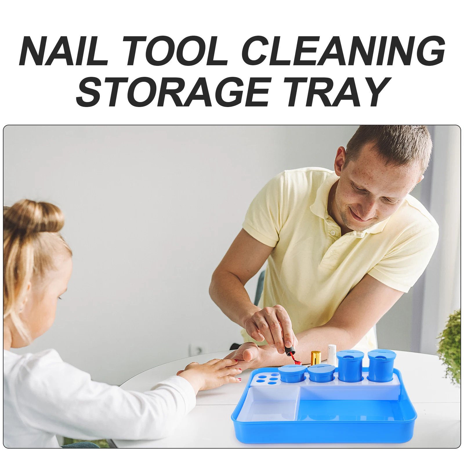 

Portable Nail Tool Cleaning Storage Tray Abs Manicure Art Tool Organizer Salon Home Desktop Use Durable Nail Tools Tray