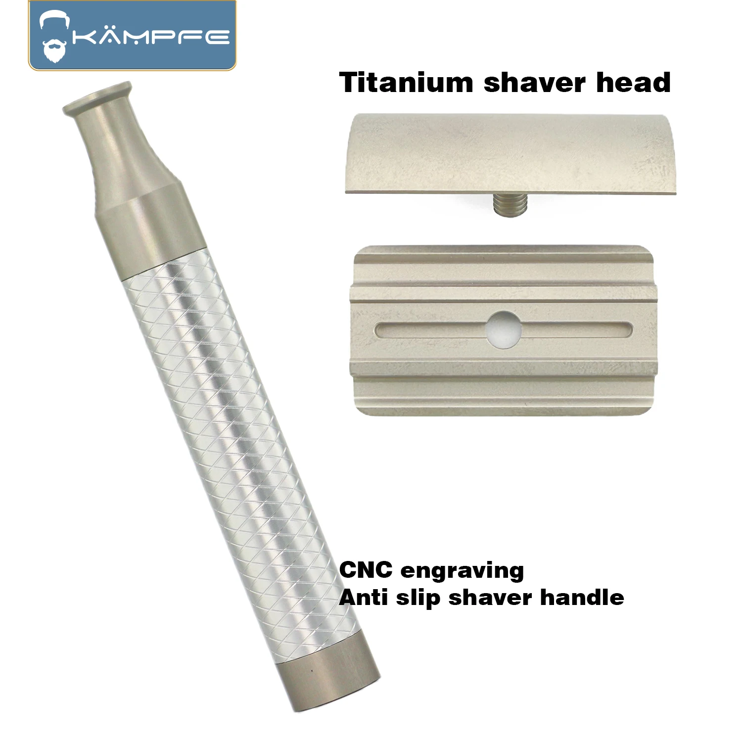 KAMPFE Titanium traditional CNC machined manual safety Double Edge Razor shaver man Father’s Day gift