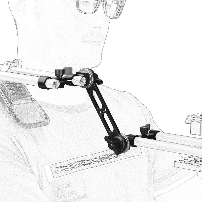 HDRIG ARRI Rosette نمط Z شكل تمديد الذراع مع مزدوج 15 مللي متر قضيب المشبك السكك الحديدية لجهاز تثبيت الكتف