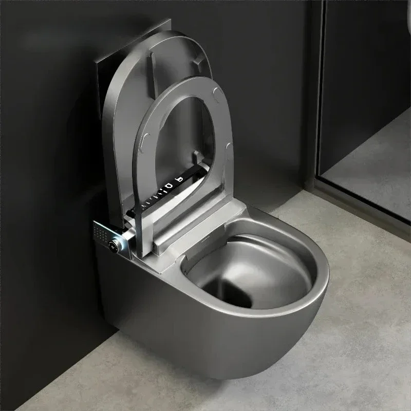Clearance Dark Grey Toilet Sanitary Ware Back to Wall Ceramic Wall Hung Smart Toilet for Bathroom