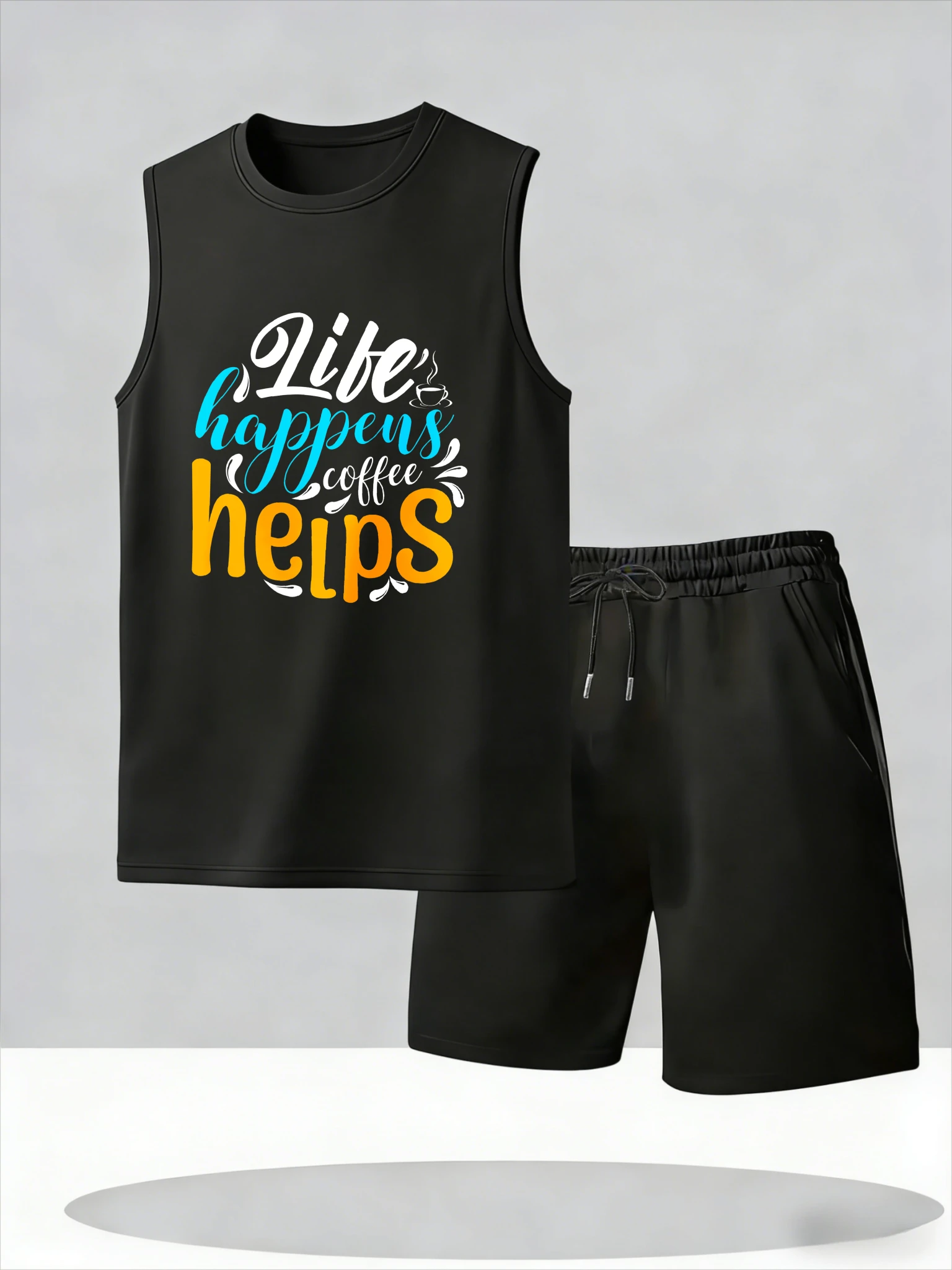 

Men's Tank Top Sets 2026 Summer Thin Quick Dry Breathable sets for men oversize crewneck beach sports men's sports suit seaside
