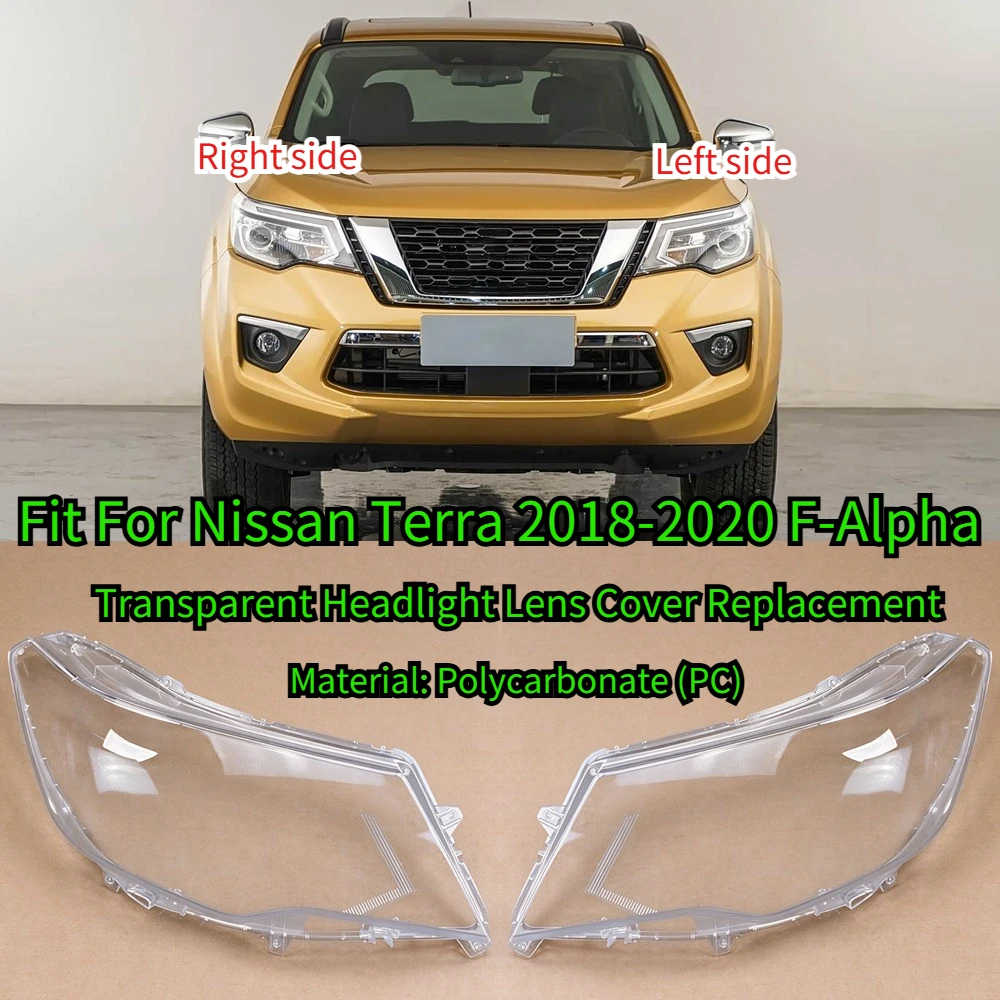 Headlight Lens Cover Fit For Nissan Terra 2018-2020 F-Alpha Chassis Transparent Front Headlamp Shell Replacement Auto Parts
