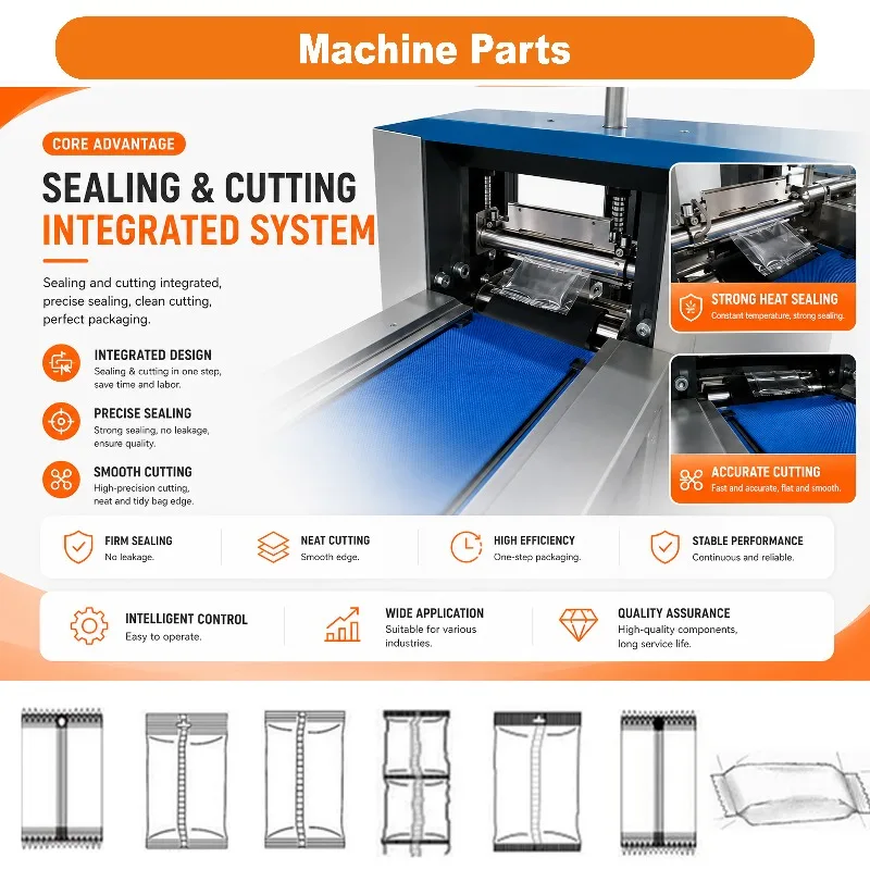 Customized Commercial Flow Packaging Machine Multifunctional Spaghetti Long Pasta Packing Machine for Workshop