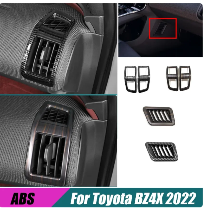

For Toyota BZ4X 2022 ABS Carbon/wood car left and right Front passenger lower air outlet decoration frame Cover Trim Accessories