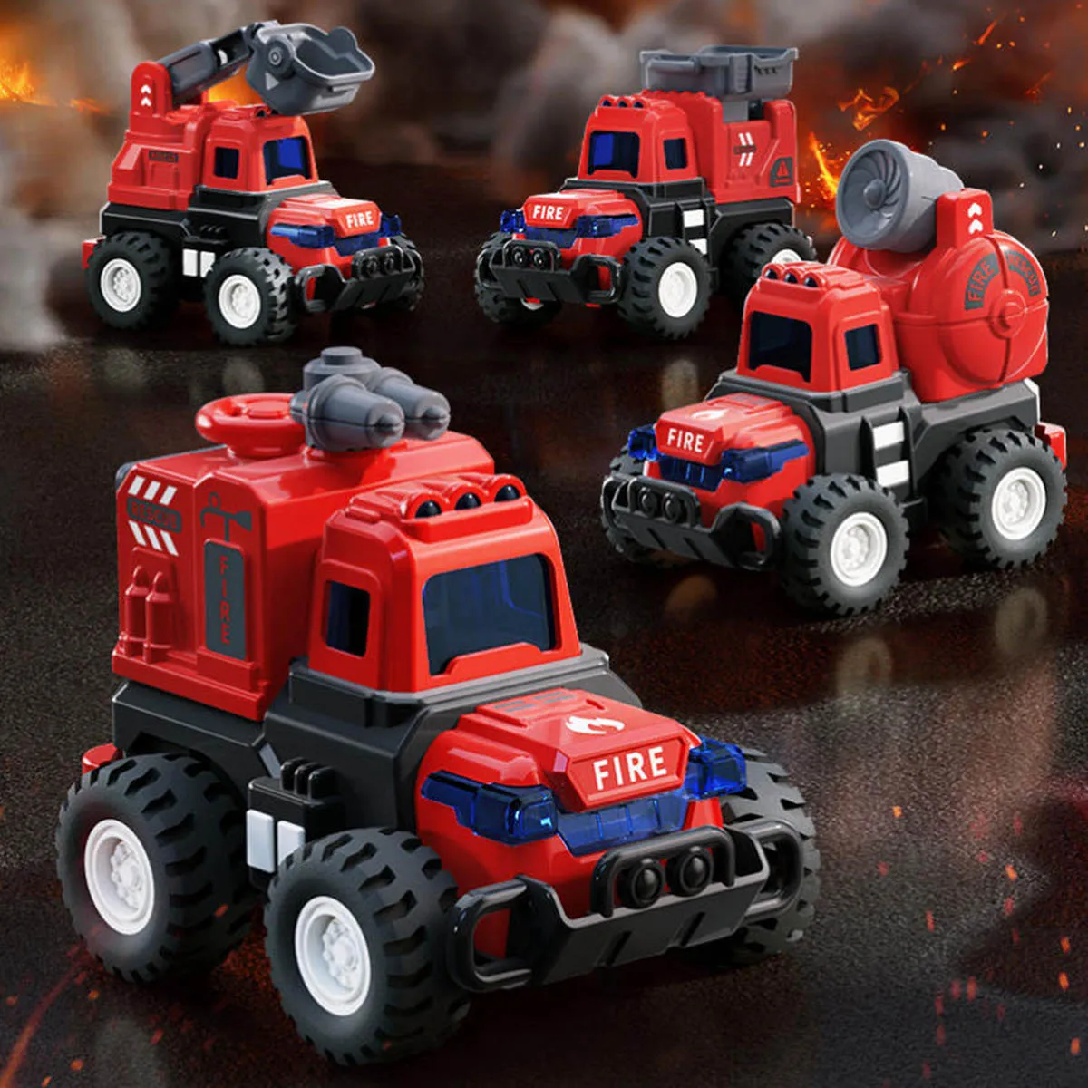 Coche de juguete para niños, prensa de inercia, conducción de ingenieros de bomberos, coche para niño, juego de ascensor, camiones/escalera, modelo de coche, coche extraíble, juguete, regalo bonito