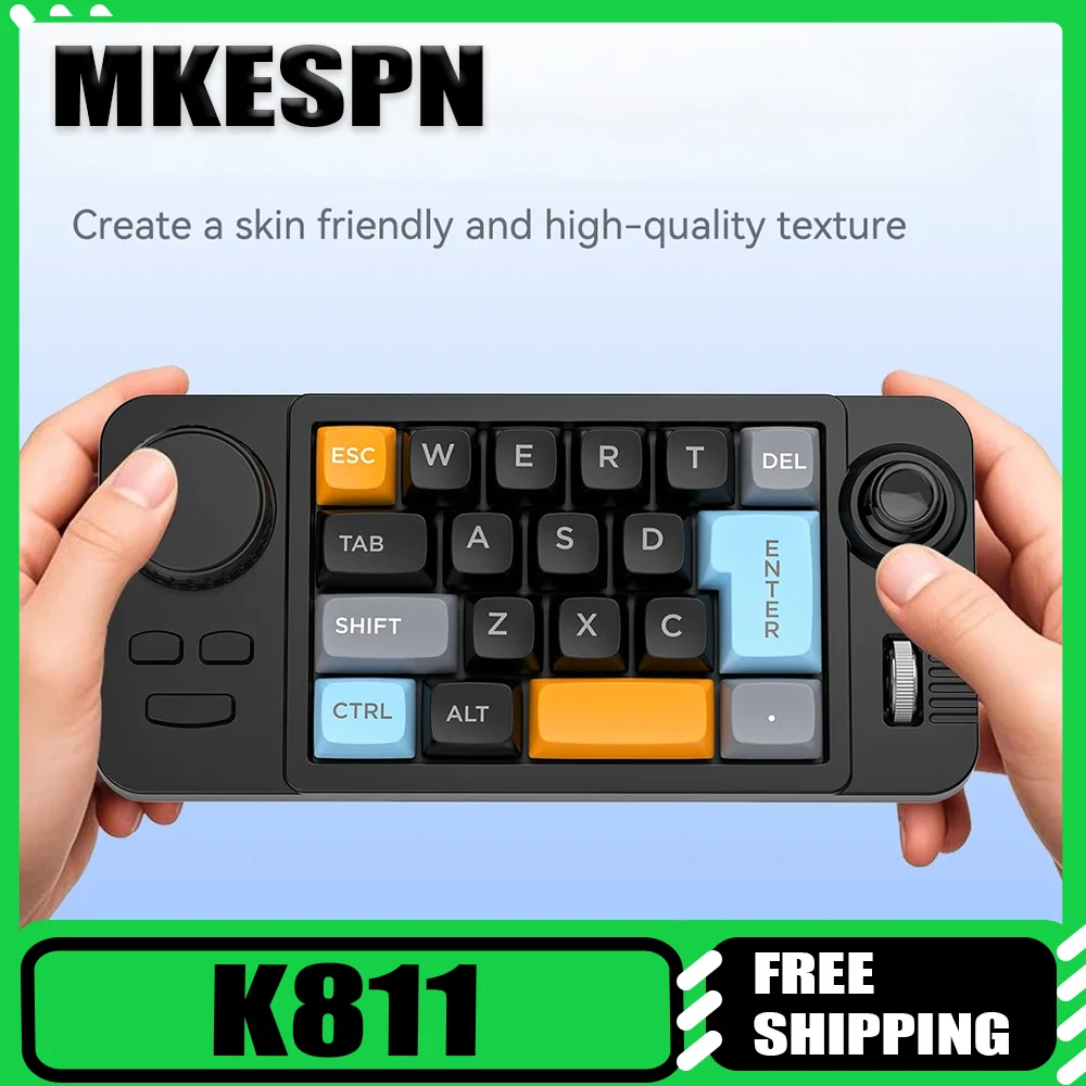 

MKESPN K811 Механическая макроклавиатура Программируемая ручка джойстика макросопределения 19-клавишная RGB Красочный световой эффект Офисная игра