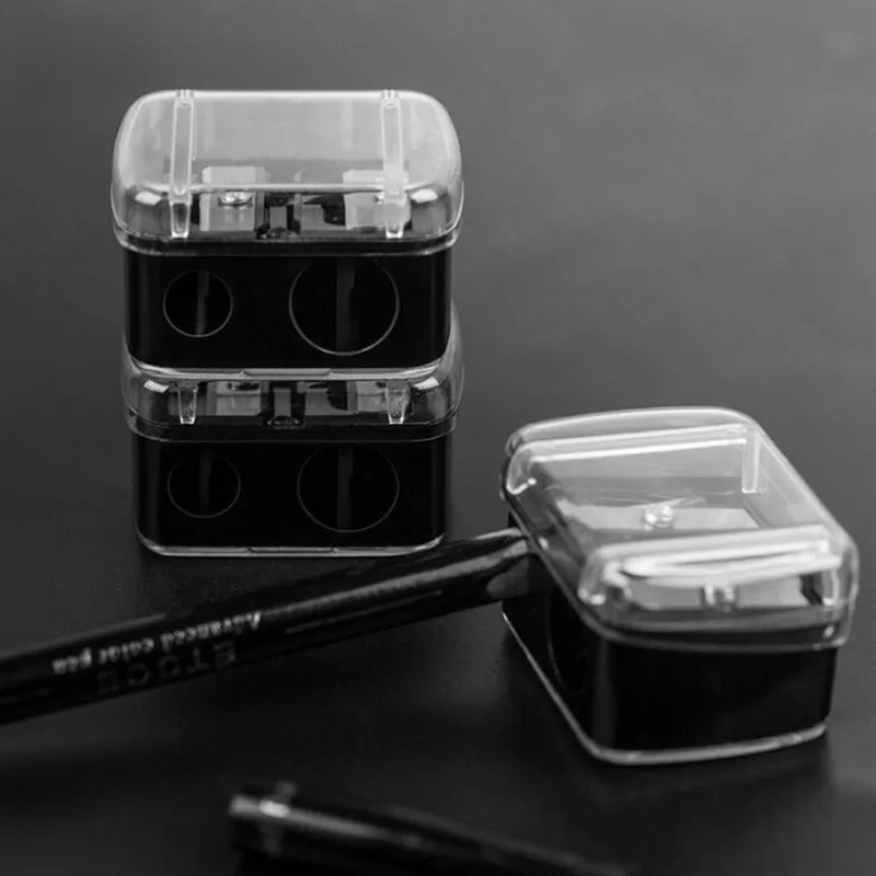 2PC Lipstick Pencil Sharpener Double Hole Pencil Sharpener Makeup Brush Eyeliner Eyebrow Pencil Etc. Stationery Pencil Sharpener