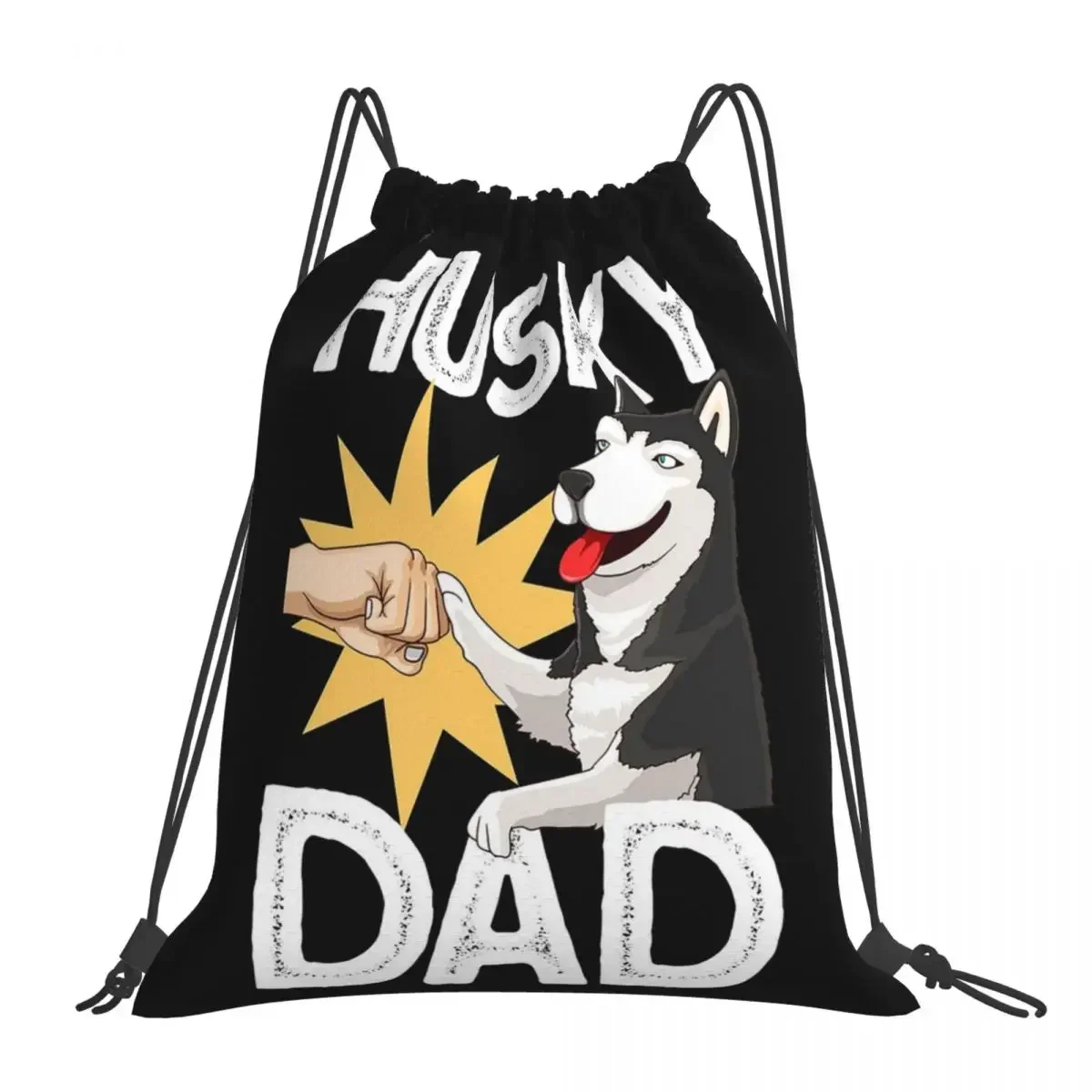 

Husky Dad - Dog Dad Siberian Husky Backpacks Drawstring Bags Drawstring Bundle Pocket Sports Bag BookBag For Travel Students