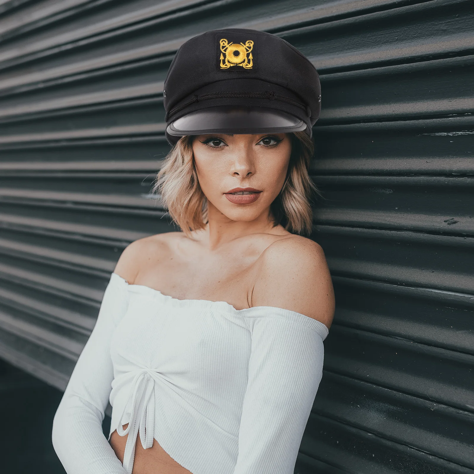 

Black Captain Hat For Men Women Pirate Party Costume Sailor Sun Hat Uv Protection Boating Nautical Accessories