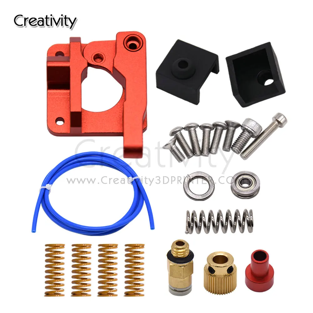 Extrusora Vermelha Nivelamento Primavera, Tubo PETG, Kit De Manga De Silicone Para Metal Bowden Completo, 1.75mm Filamento, CR-10, MK8