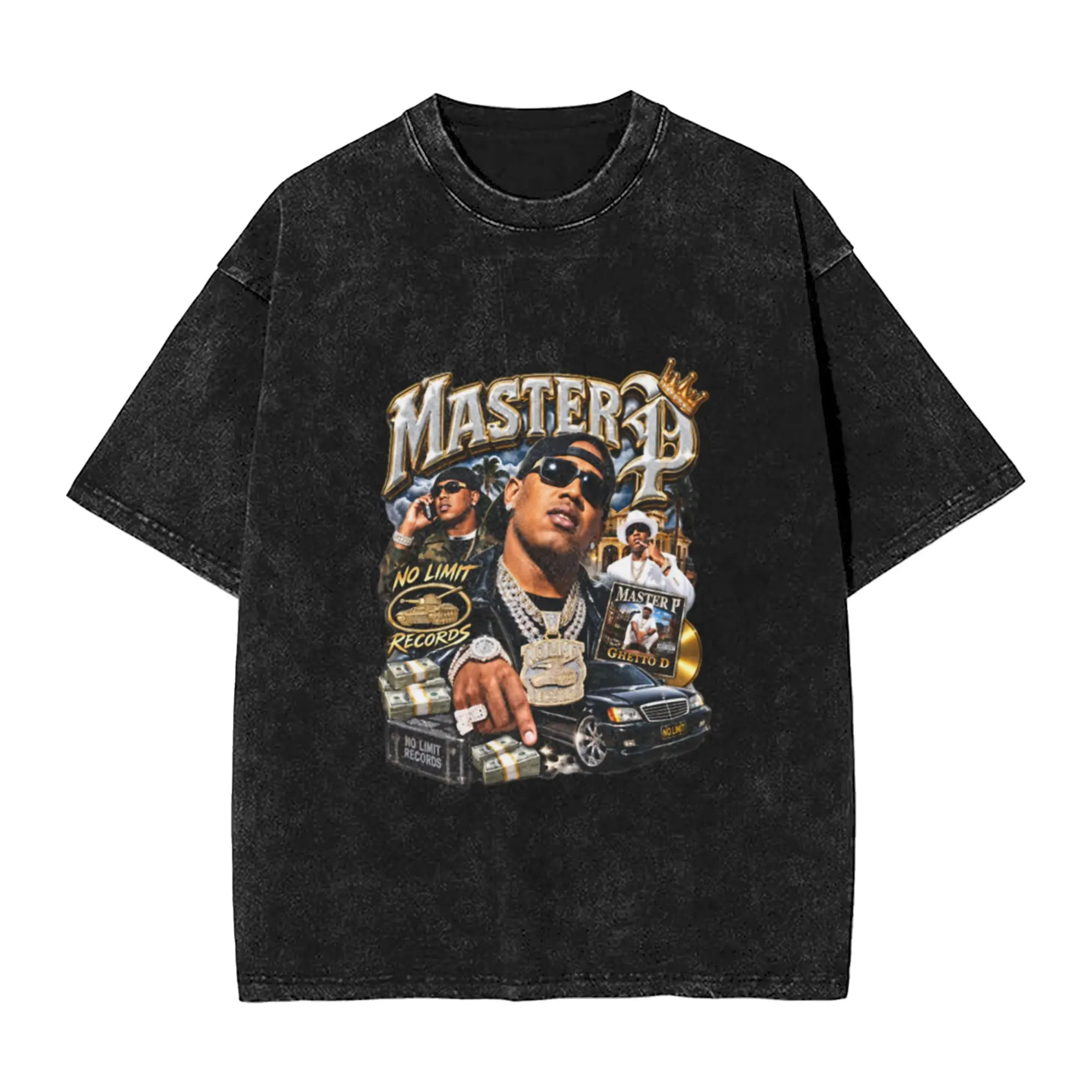 Master P No Limit Records 90s Hip Hop Unique Cool A Washed T Shirt Men's Women's Oversized Cotton Tees Tops
