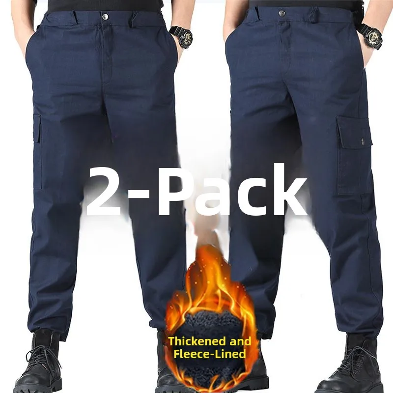 

Men's Workwear Pants Thiened Fce Lined Loose Fit Construction Site Dirt Resistant Cargo Trousers Busin Casual Sle