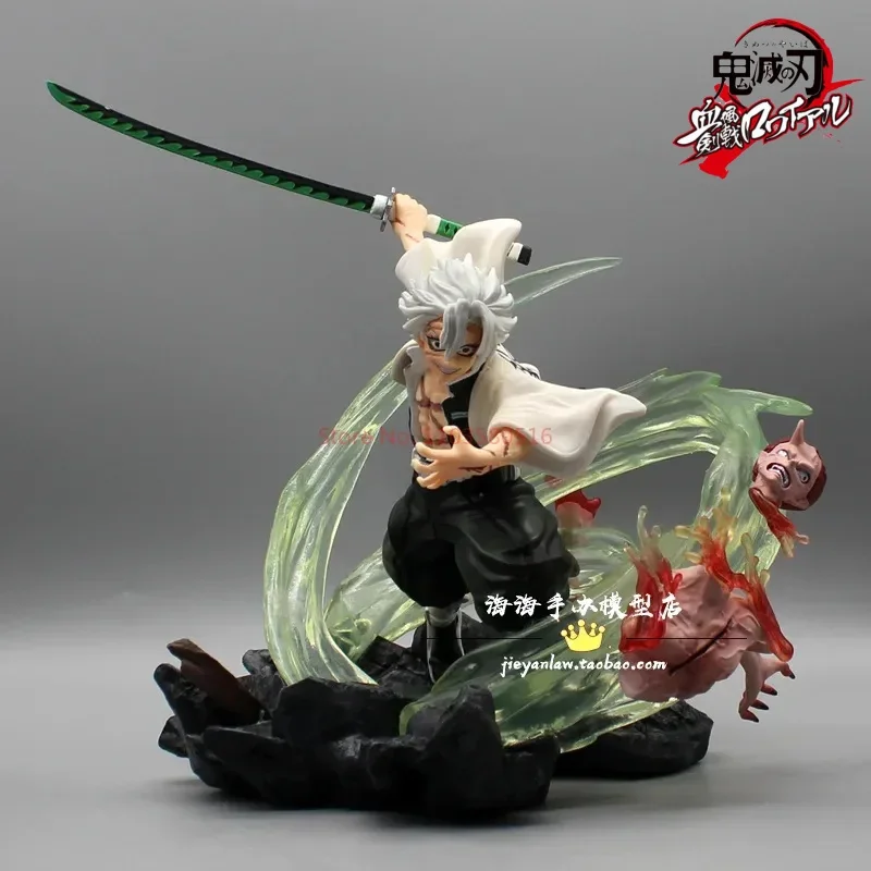 

23cm Demon Slayer Gk Shinazugawa Sanemi Battle Scene Glowing Kimetsu No Yaiba Action Figurine Decoration Collection Pvc Model