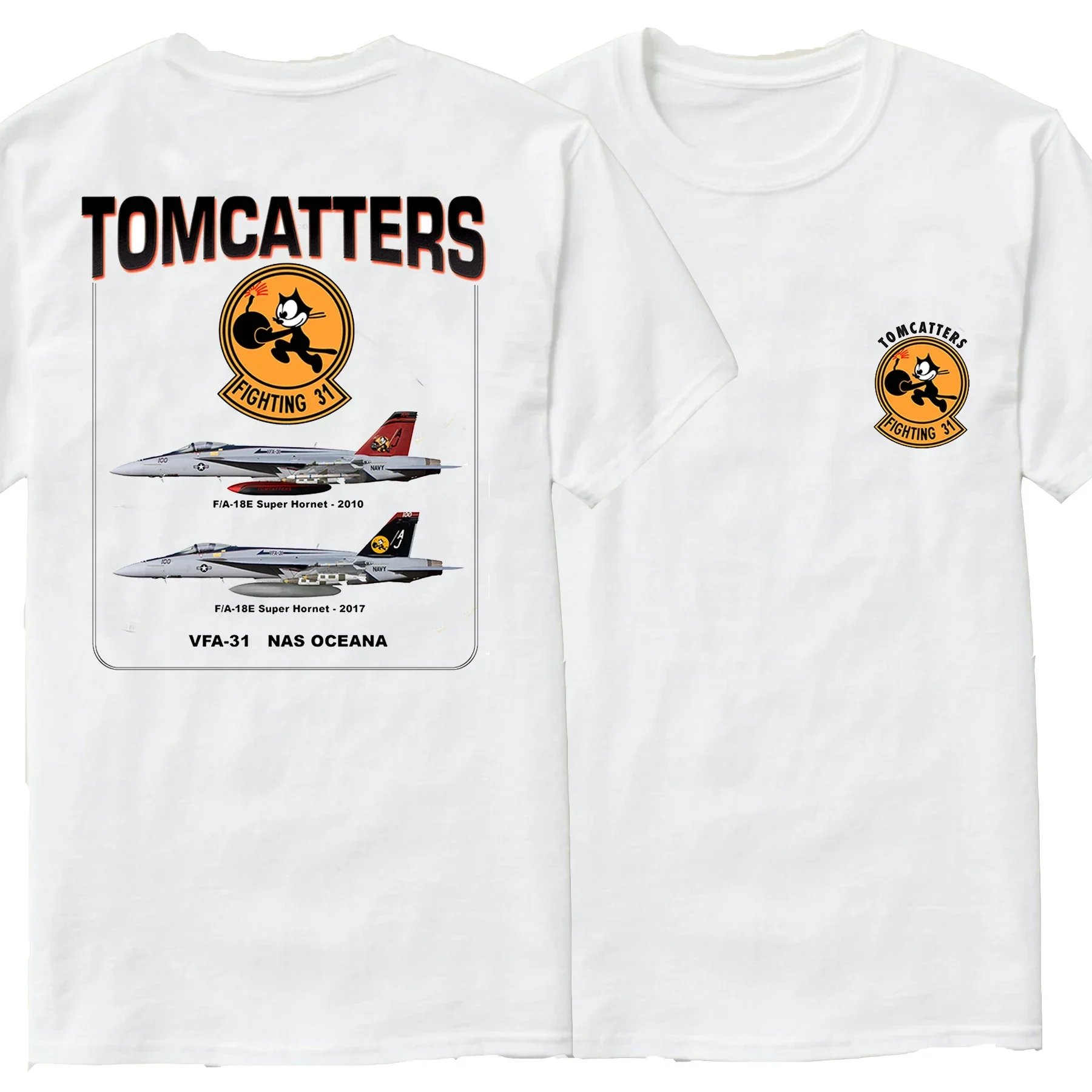 VFA-31 Tomcatters Squadron F/A-18E Super Hornet Fighter T-Shirt 100% Cotton O-Neck Summer Short Sleeve Casual Mens T-shirt