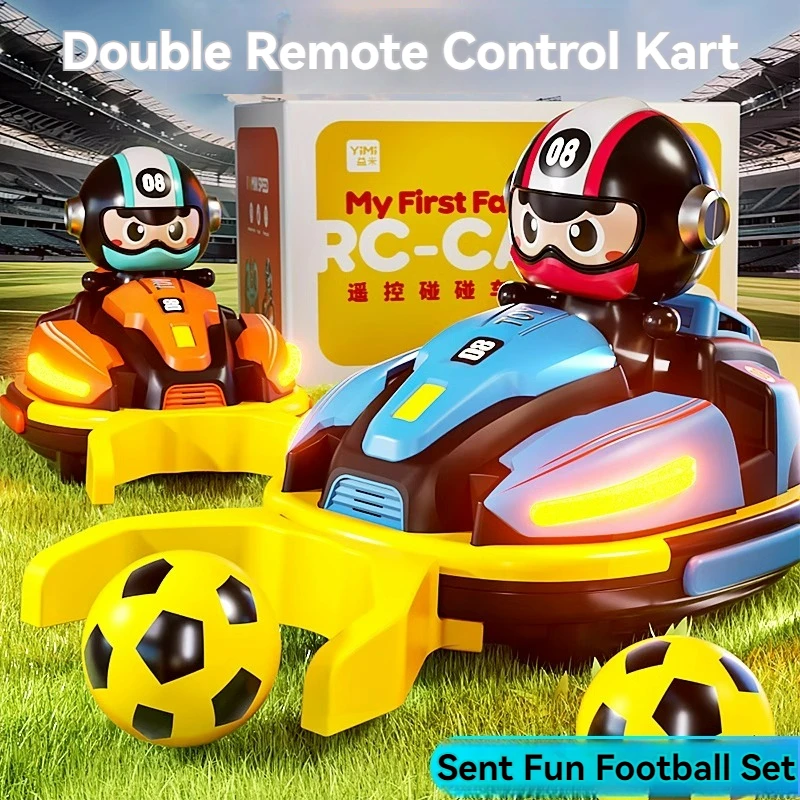 Jouet de jeu de sport de combat de football de voiture de pare-chocs RC, télécommande 2.4G, jouet de karting pour garçons et filles, interaction familiale, cadeaux de Noël