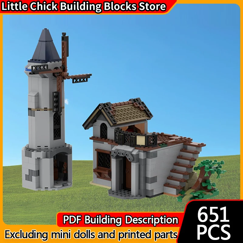 

Средневековый замок, модель MOC, строительные кирпичи, ферма, ветряная мельница и дом, модульная технология, детские праздничные подарки, сборные игрушки, костюм