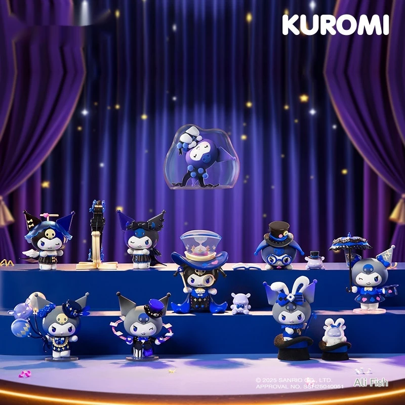 Sanrio – boîte aveugle de personnage Kuromi, série magique, magicien Kawaii Kuromi, décor de bureau, Anime, cadeaux d'anniversaire à collectionner